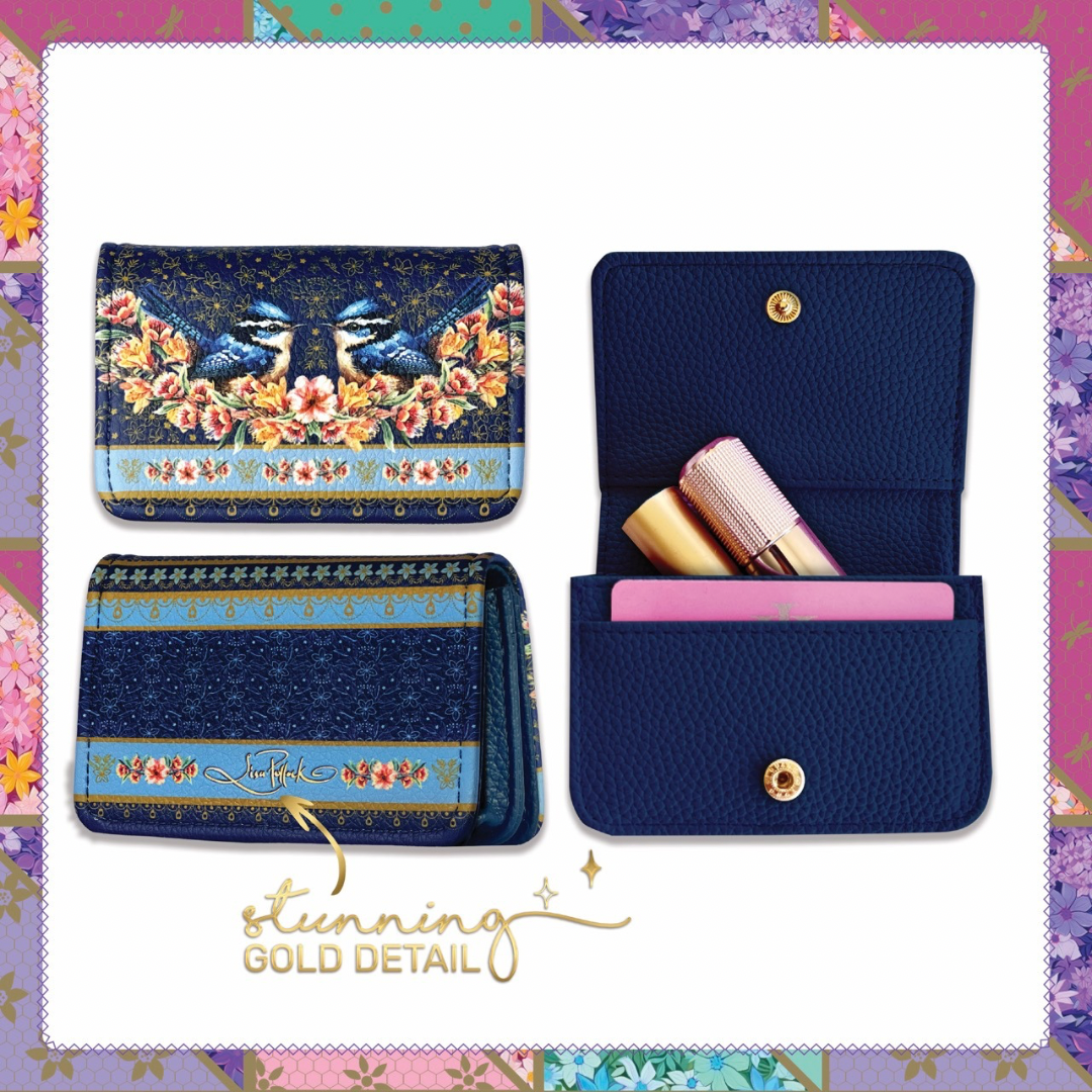 LISA POLLOCK CARD WALLET - BLUE WRENS