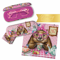 LISA POLLOCK GLASSES CASE WITH CLEANING CLOTH - WONDA WOMBAT