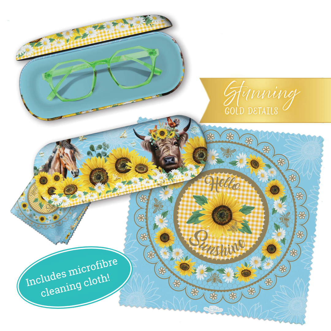 LISA POLLOCK GLASSES CASE WITH CLEANING CLOTH - SUNNY COUNTRY
