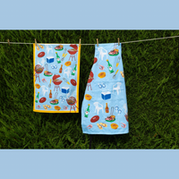 ALLGIFTS AUSTRALIA COTTON TEA TOWEL - AUSSIE ICONS